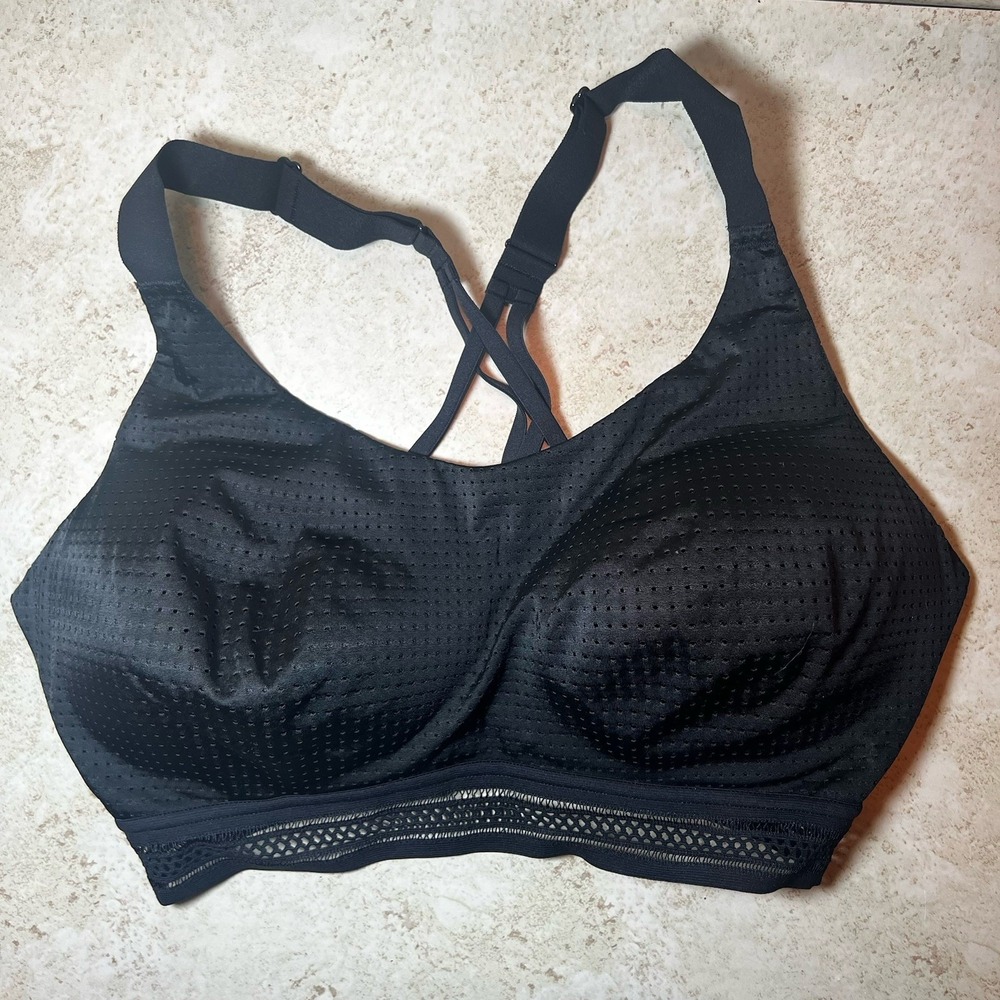 Lightweight By Victoria's Secret Victoria Sport Bra 34DD Black Jersey EUC